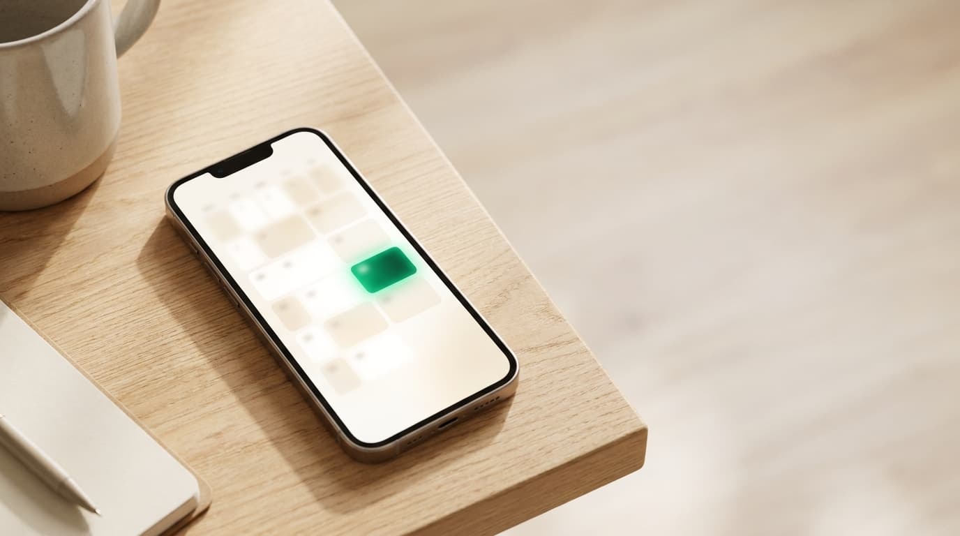 Phone close-up with calendar booking view