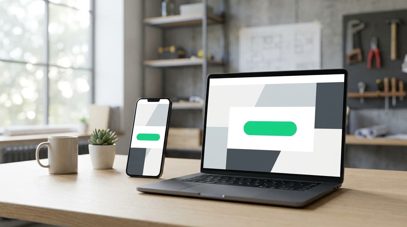 Fast-loading trade website on a phone and laptop